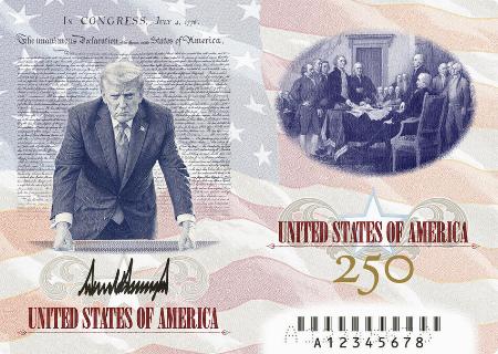 2017年トランプ大統領就任記念証明書付 記念パスポートにトランプ氏肖像 建国250年、最新版公表 | 高知新聞