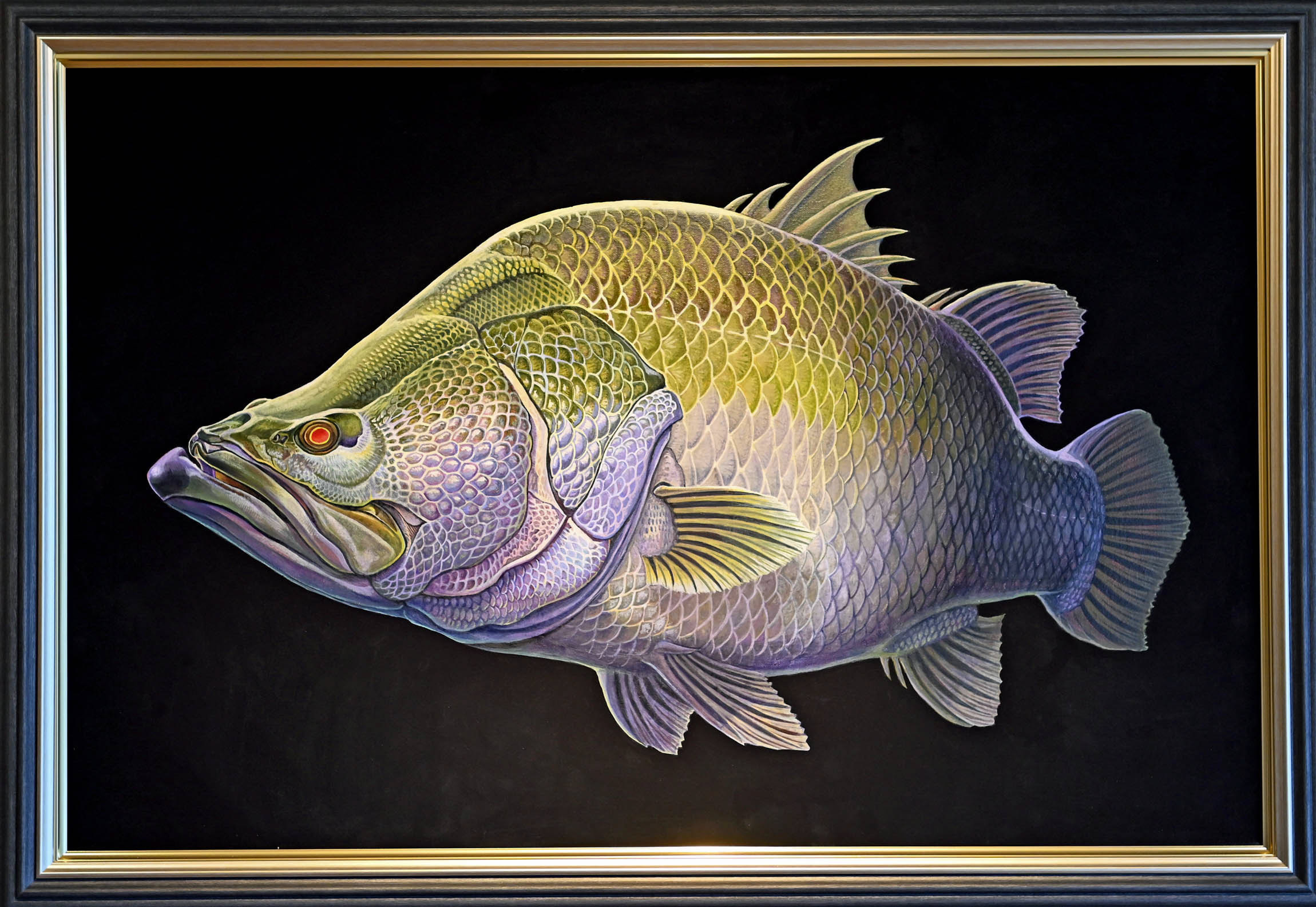 メタルアート フィッシュ 大型作品 フィッシュアートの名手が描いた怪魚は！？ 八百板浩司さんがアカメ