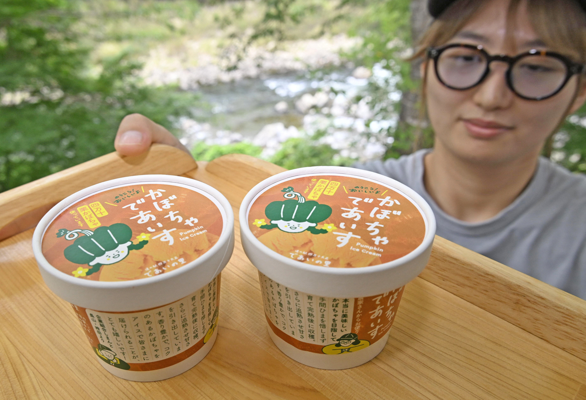 高知県四万十町産の栗カボチャがアイスに どんな味？ 道の駅四万十大正