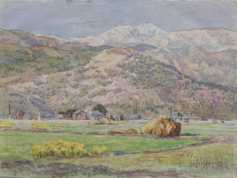 清水良雄 山岳風景 水彩画