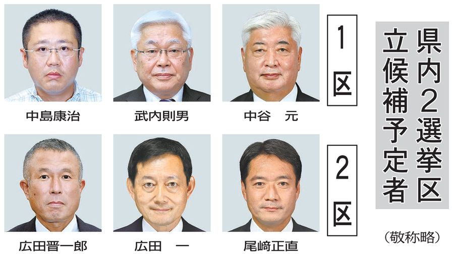 (右から解散時の衆院勢力順)