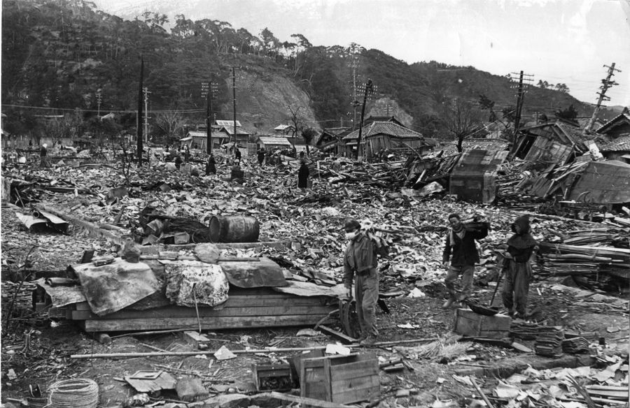 地震直後に広がった猛火で多くの人が焼死した中村町本町付近