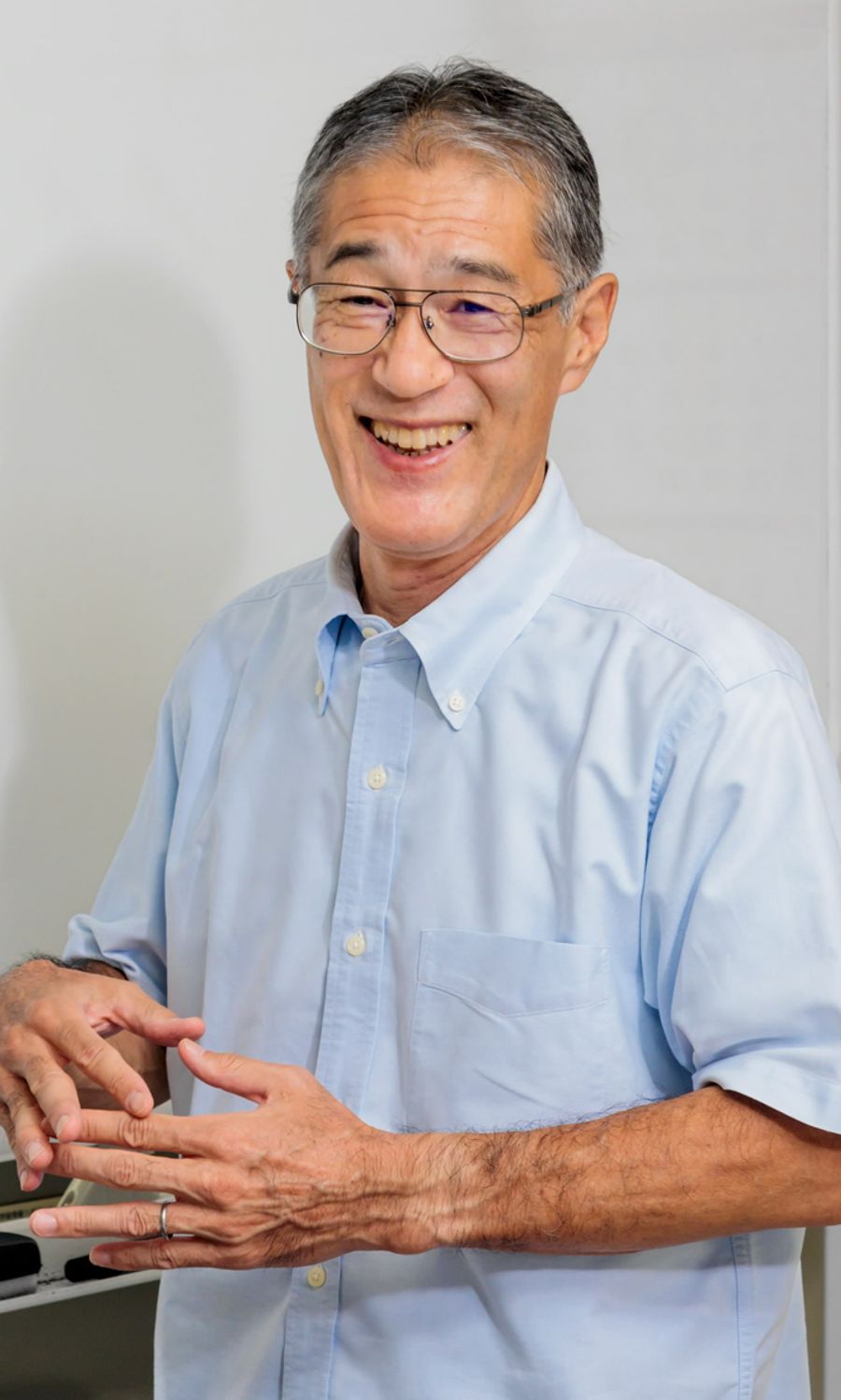 より高精度の土砂災害の予測を目指している笹原克夫教授（高知市の高知大学朝倉キャンパス）