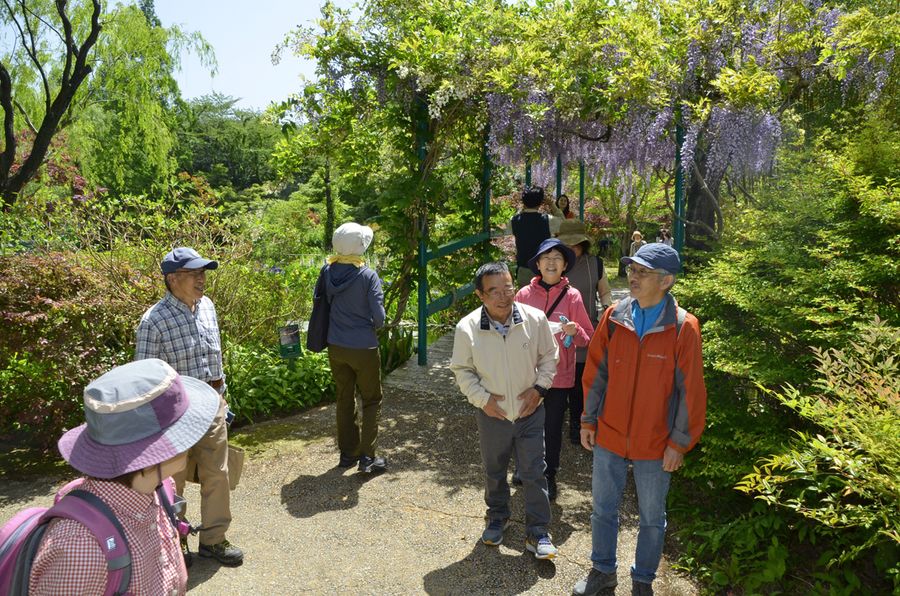 多くの人でにぎわうモネの庭。昨年の入園者が８万人を突破した（写真はいずれも北川村野友甲）