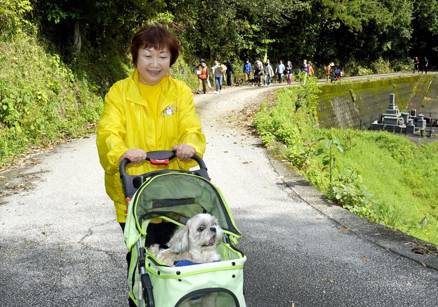 ペットとの避難体験を企画した鹿取令子さん（香美市香北町永野）