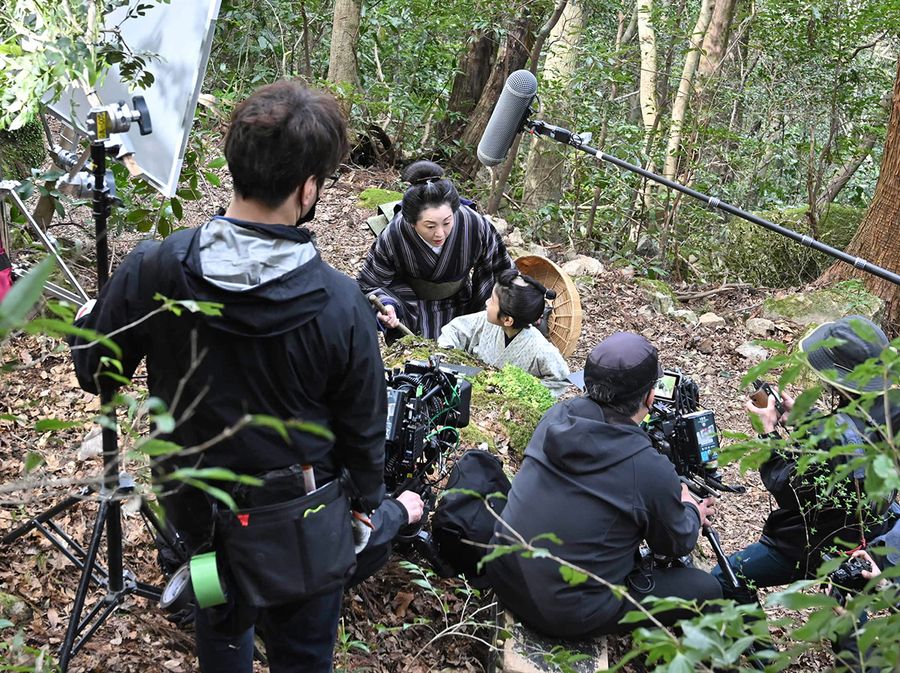 第１２週の回想シーンも横倉山で撮影されました。マルバマンネングサを見つけるタキと万太郎