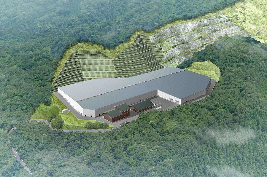 佐川町で整備が進められている新処分場の完成イメージ図。図奥の南側斜面で安全対策の追加工事が必要となったという（県提供）