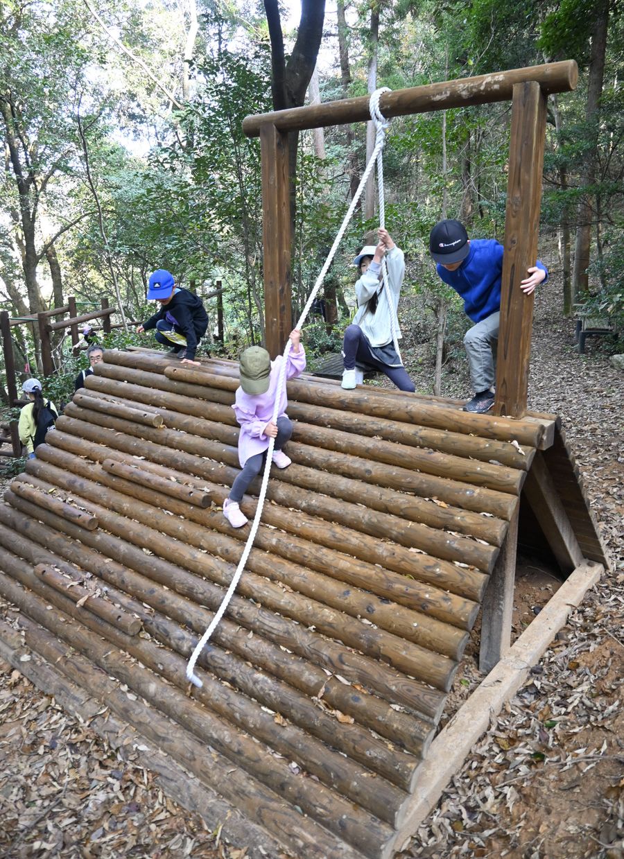 木の大型遊具って楽しい！ 野市町「のいち冒険の森」に新設 高知県香南 