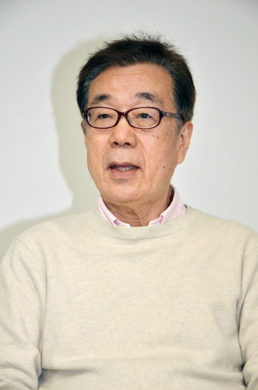 受賞について「多くの人々を救えて良かった」と話す井上雅文さん（高知市本町４丁目の高知新聞社本社）