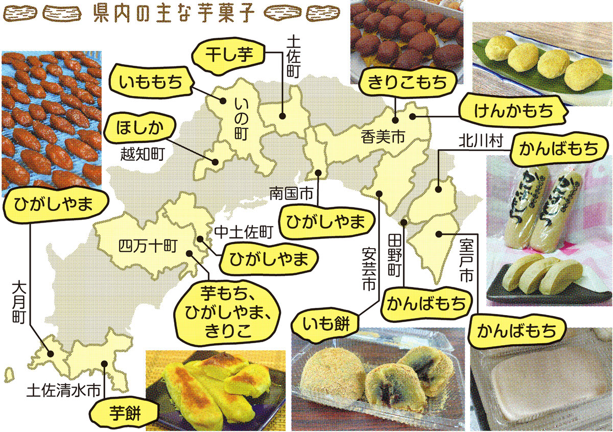 高知の芋菓子、芋けんぴだけじゃない！？かんばもち、ひがしやま