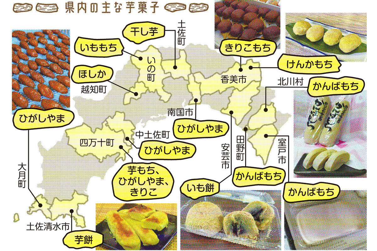 高知の芋菓子、芋けんぴだけじゃない！？かんばもち、ひがしやま