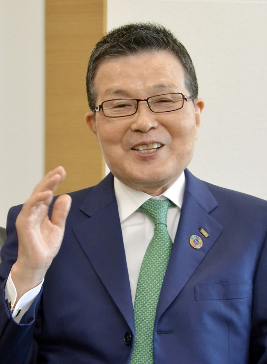 「人工透析の負担が軽減されて医療費を減らせれば社会にも貢献できる」と話す日本トリムの森沢紳勝会長（東京都千代田区）