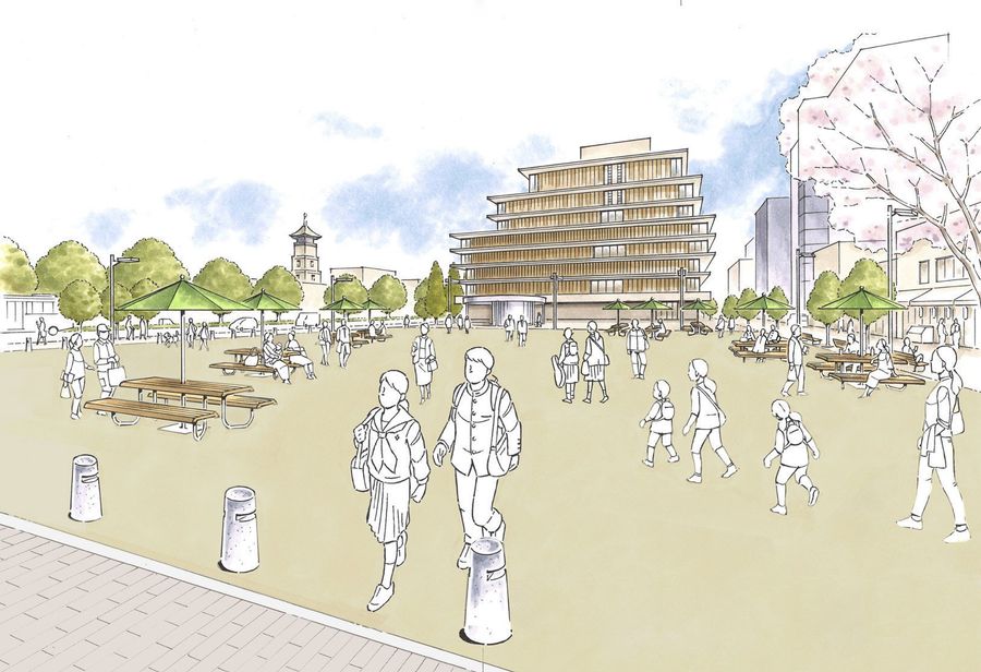 整備後の西敷地のイメージ図(高知市提供)