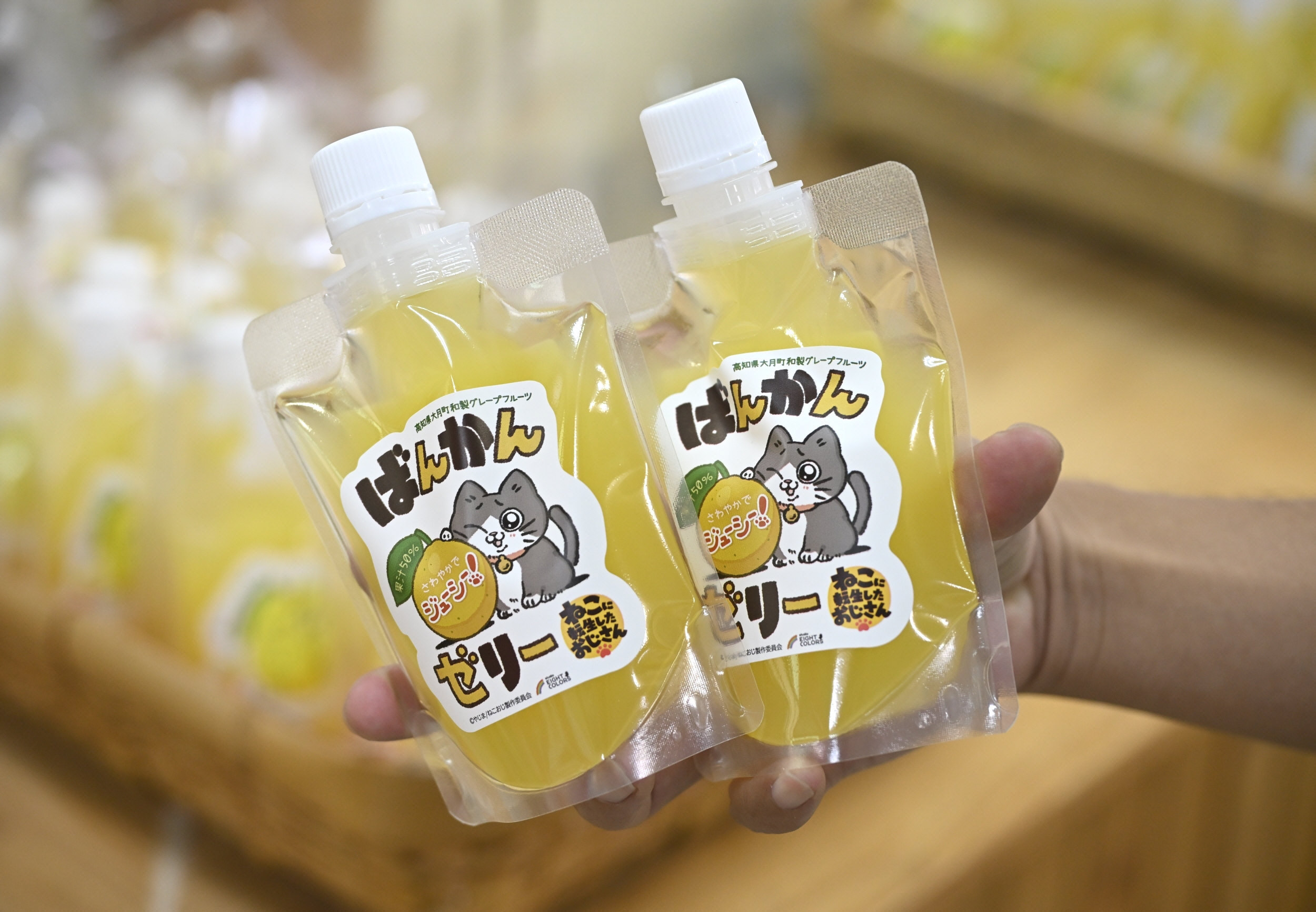 大月町の晩柑ゼリー アニメ「ねこに転生したおじさん（ねこおじ）」と