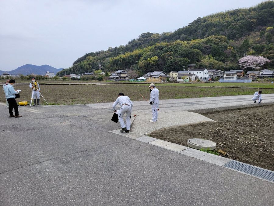 高知市高須大谷地区で行われた地籍調査（高知市提供）