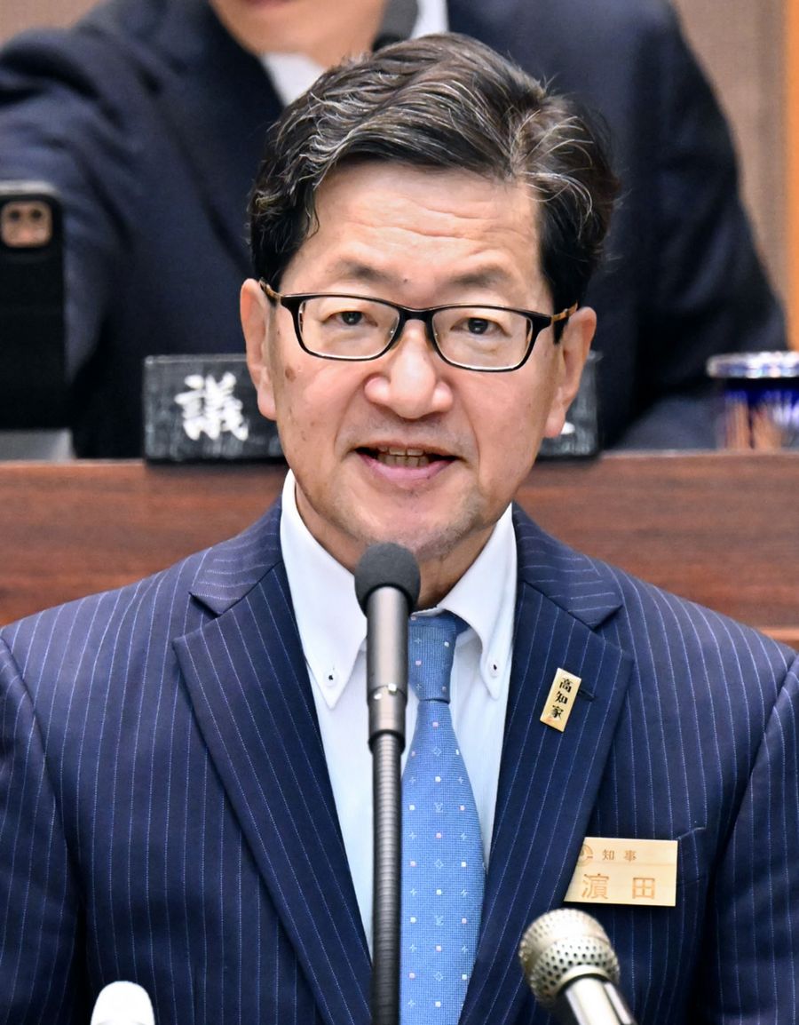 所信表明する浜田省司知事