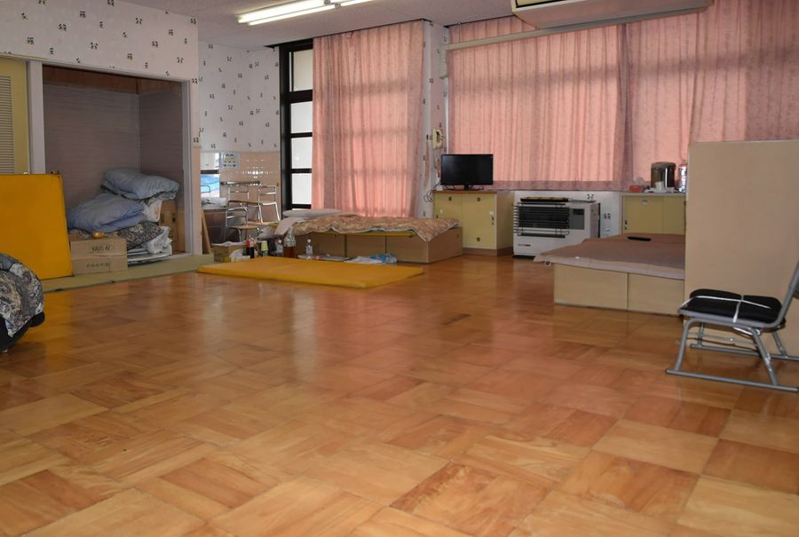 石川県珠洲市蛸島町の元保育所。自主避難所として一時は１２０人が身を寄せていた