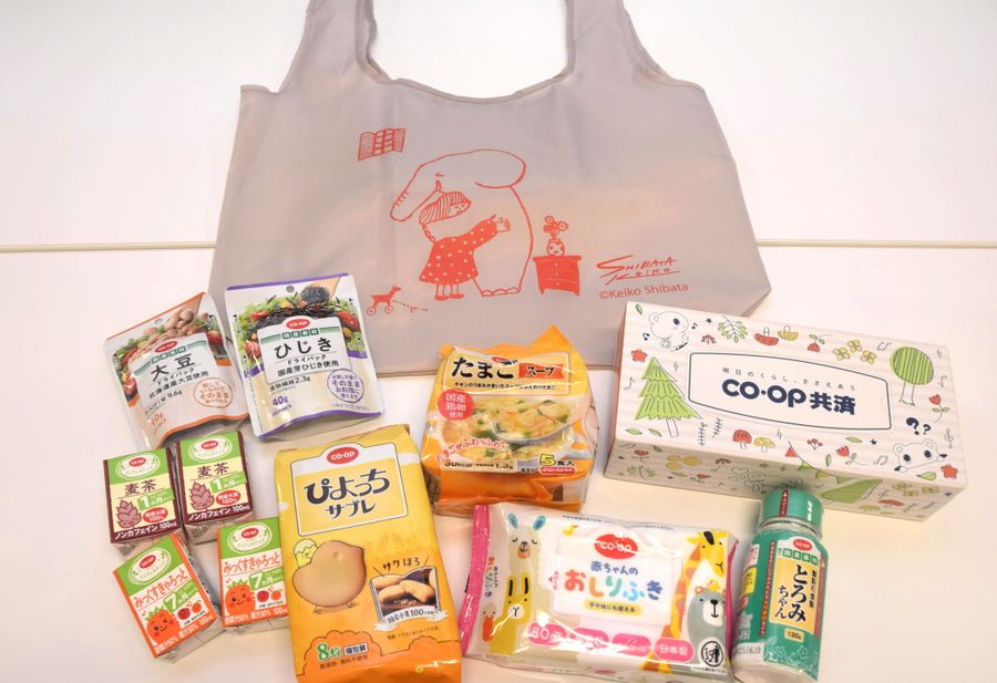 無料でプレゼントする生協商品詰め合わせバッグの一例