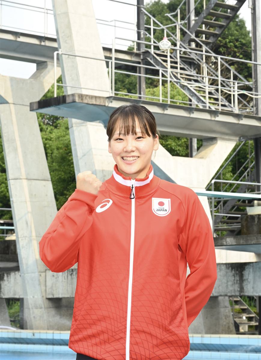 ユニバ・水泳女子高飛び込み 山崎佳蓮（高知工科大）「自己新を」 2