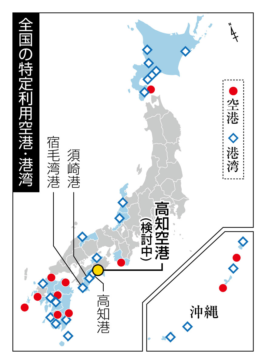 高知空港が特定利用候補に 2025年度末めど 政府が高知県、南国市に