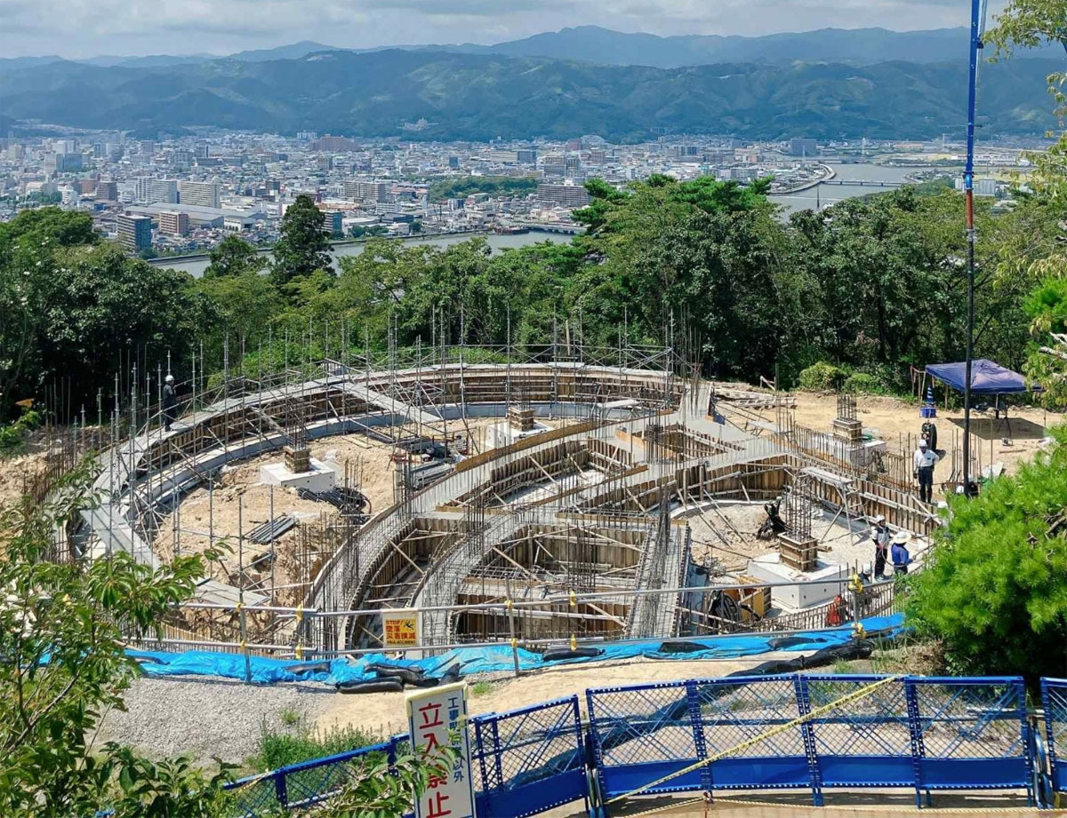 五台山新展望台の名前は？ 「空を見る庵」を表現 高知市に来春オープン