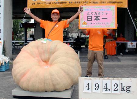 優勝は千葉県の494キロ 小豆島で巨大カボチャ大会 | 高知新聞