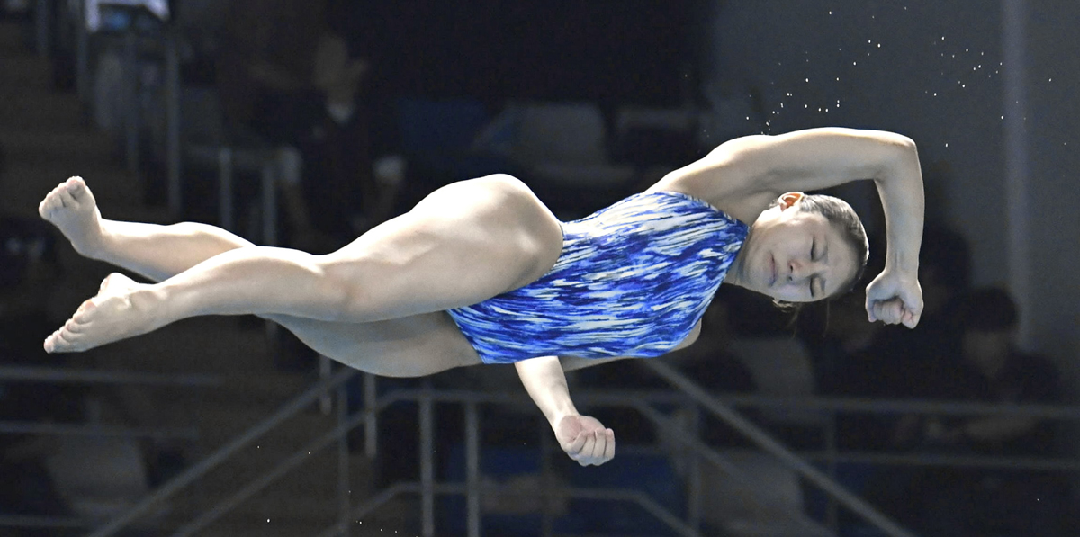難しい技に挑戦しないと」 嶋崎（高知SC出）7位 国スポ板飛び込み