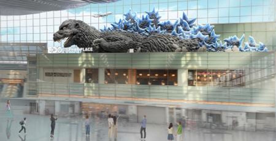 屋内世界最大ゴジラが旅の見送り 12月、羽田にモニュメント設置 