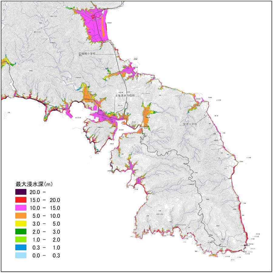 ▲市中心部・足摺周辺