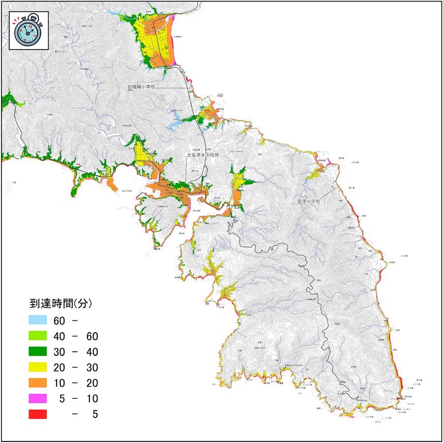▲市中心部・足摺周辺