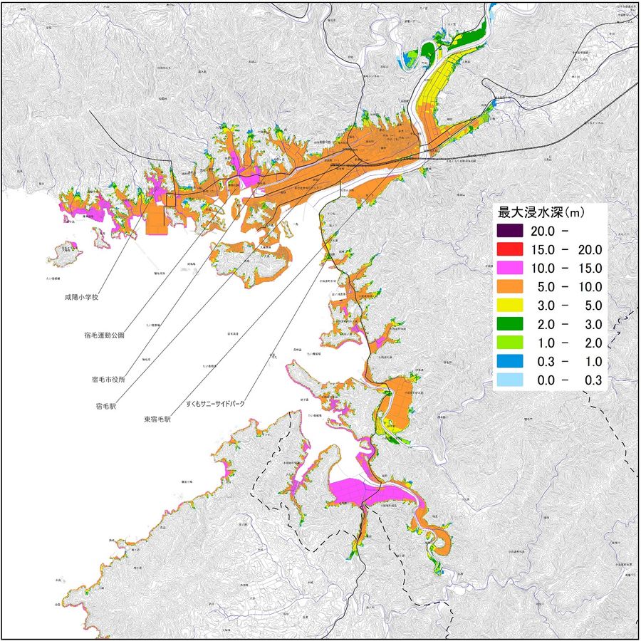 ▲市中心部周辺
