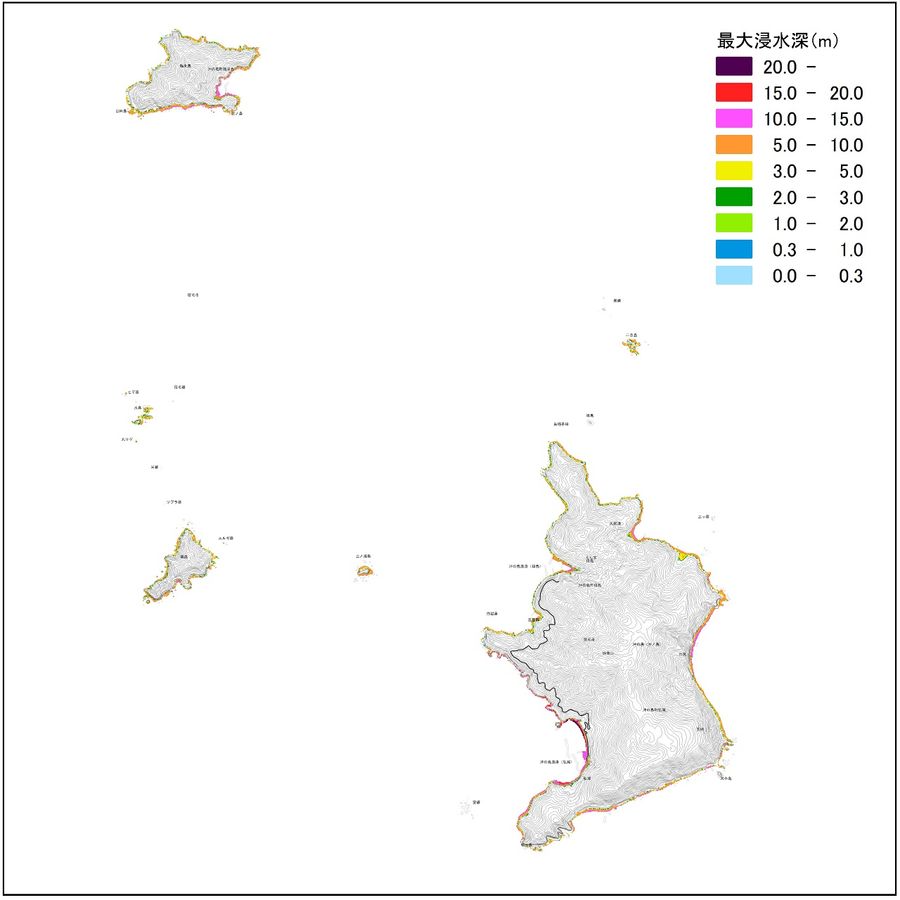 ▲沖の島・鵜来島など