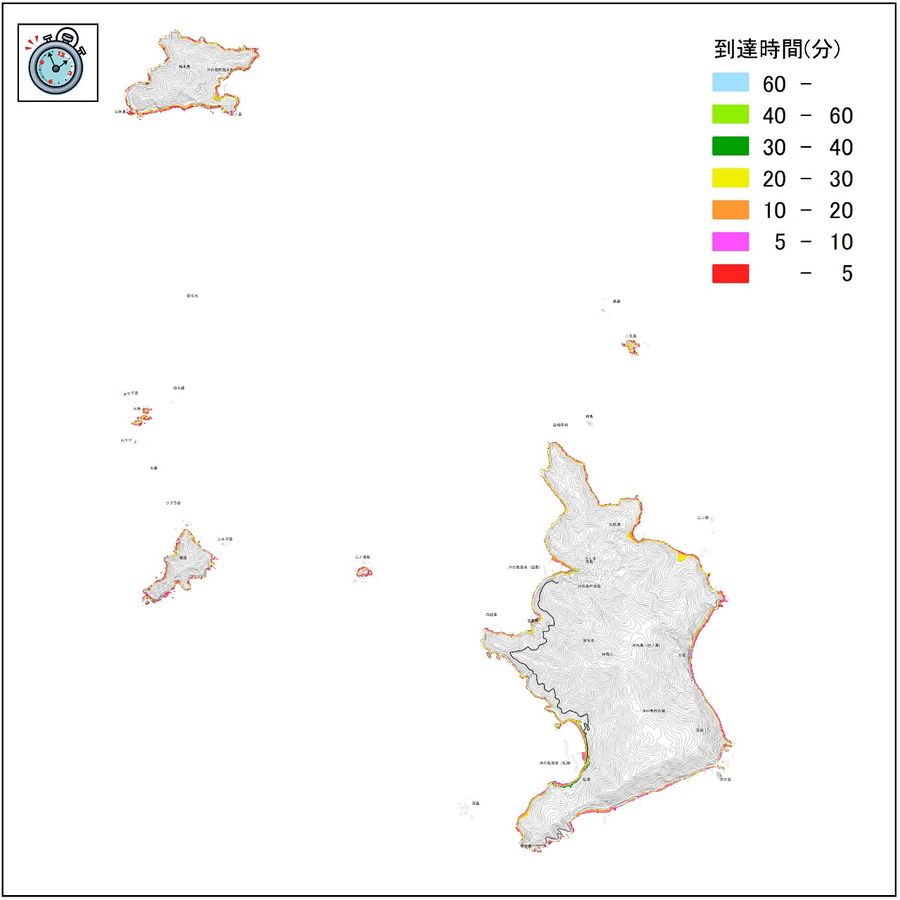 ▲沖の島・鵜来島など