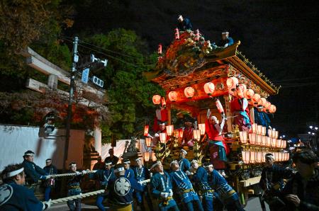 秩父夜祭、極彩色の山車に歓声 冬の街に6基、見物客にぎわう | 高知新聞