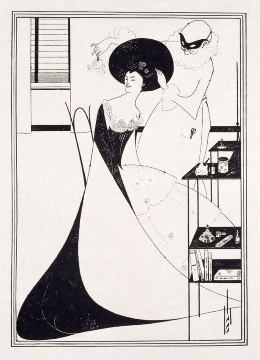 オーブリー・ビアズリー「サロメの化粧Ⅱ」１９０７年（ヴィクトリア・アンド・アルバート博物館　Photo:　Victoria　and　Albert　Museum,　London）