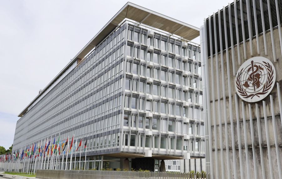世界保健機関（WHO）の本部＝スイス・ジュネーブ（共同）
