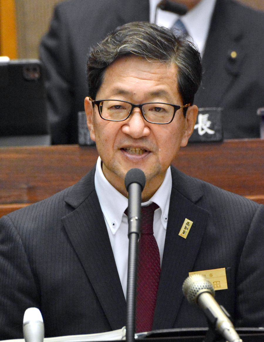 所信表明する浜田知事