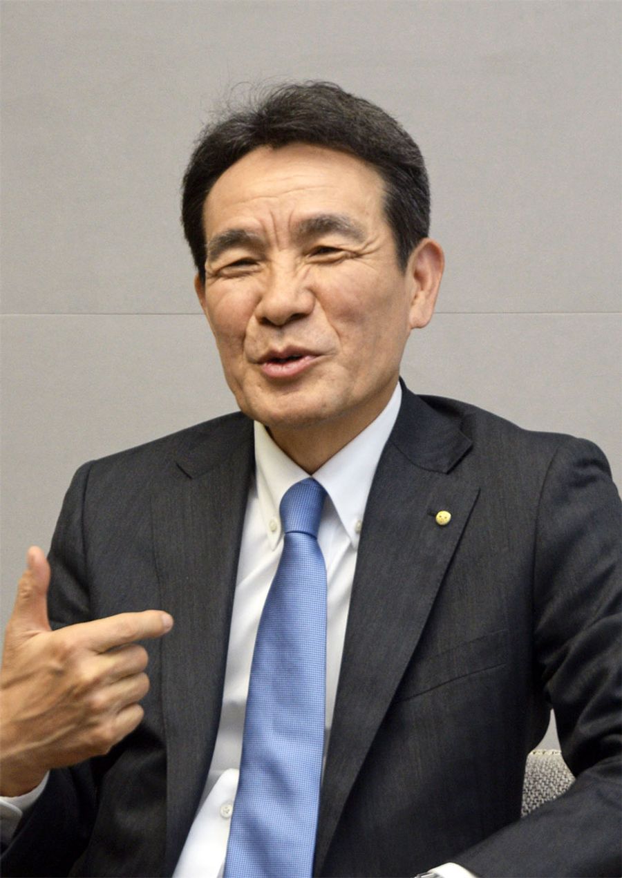 「環境面でもトップランナーでありたい」と話す丁野成人専務（東京都江東区の竹中工務店東京本店）