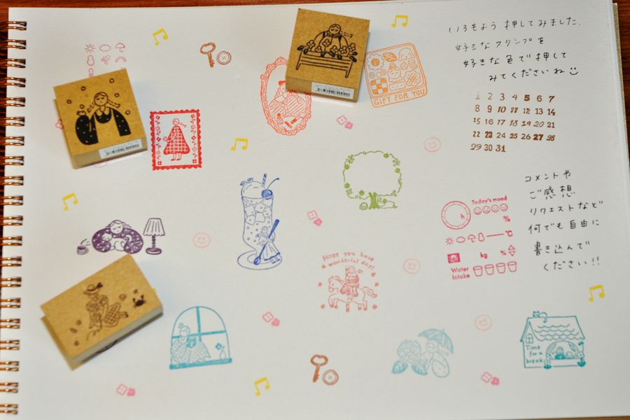 色を変えるだけでスタンプはさまざまな表情になる